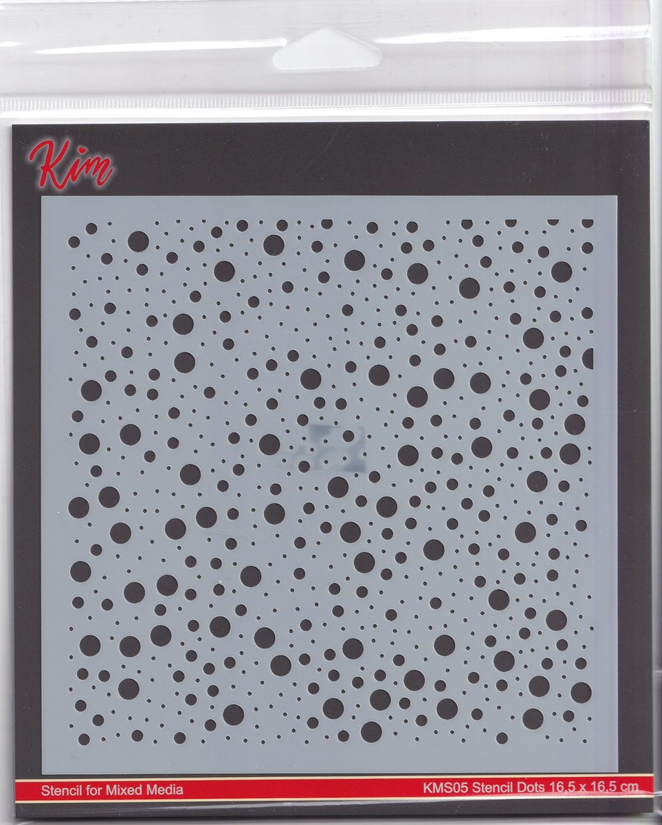 KMS05 - Mixed media stencil - Hobby Holland - Kim Design - plastic sjabloon snow - 16,5 x 16,5 cm - sneeuw vierkant