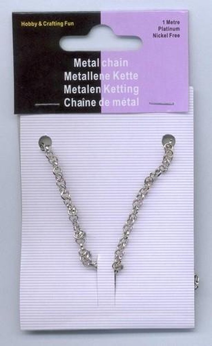 Metalen ketting zilverkleur 3.5 milimeter 1 Meter