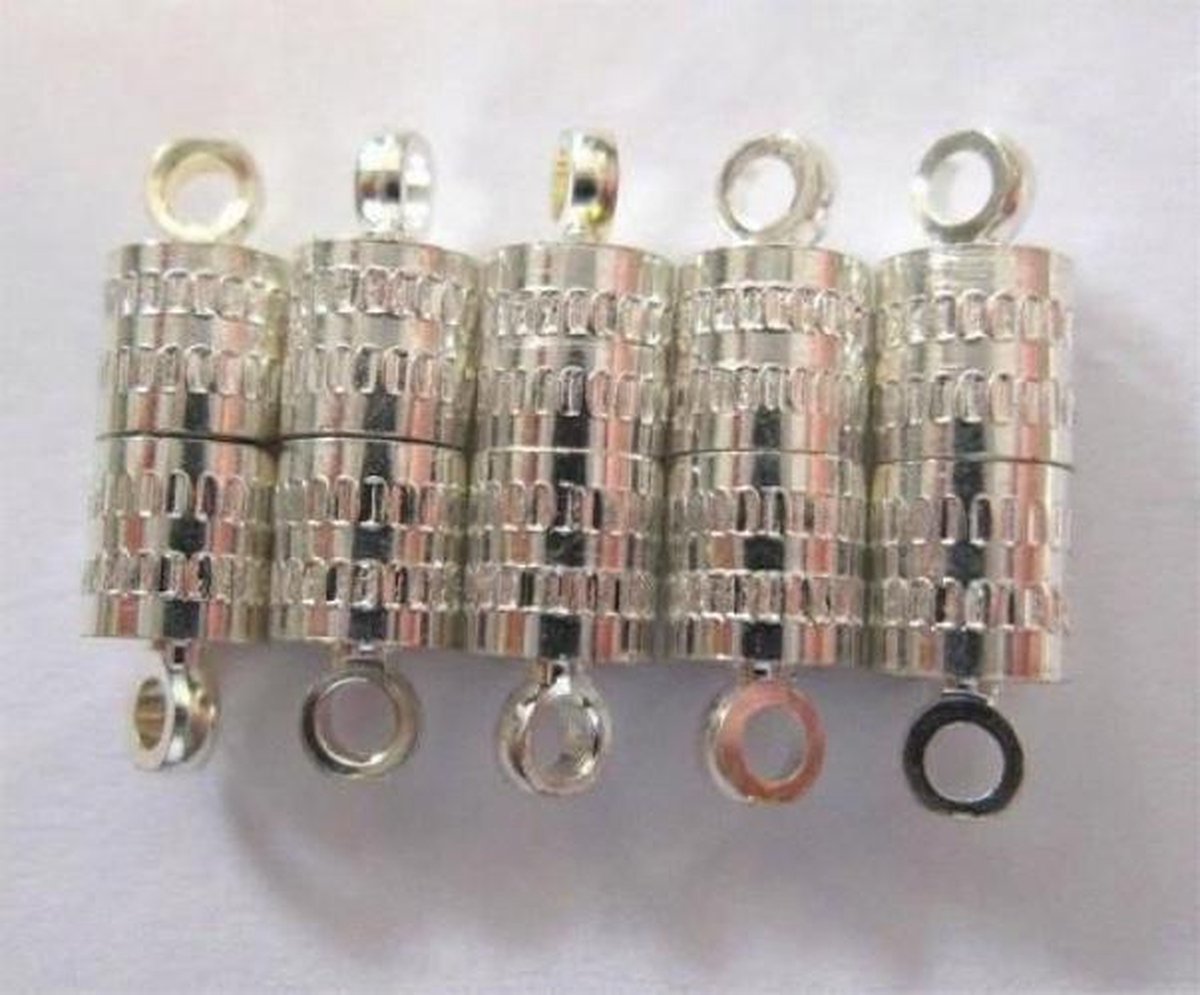 Magneet sluiting Ton 8 millimeter 5 Stuks platinum