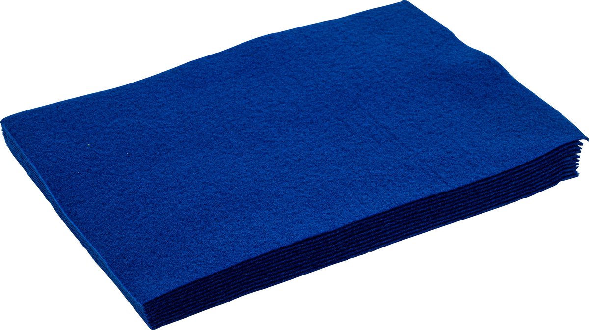 Vilt 20 x 30 cm 1 mm donkerblauw - pak à 10 stuks