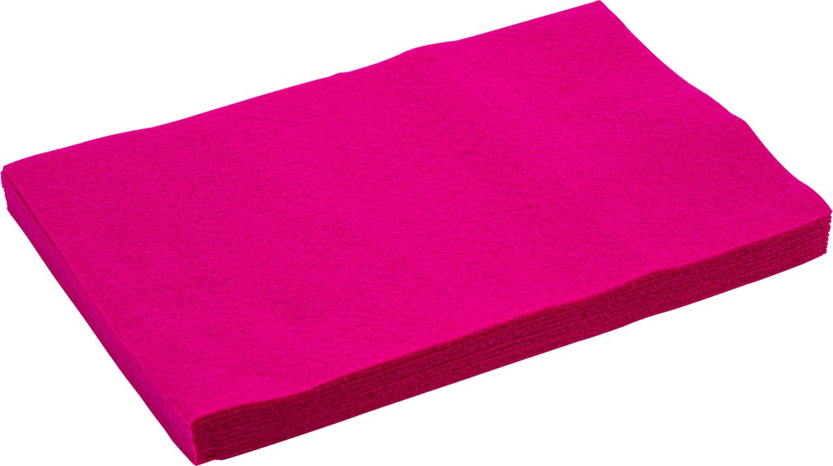 Viltlapjes viscose fuchsia (10vel) 20x30cm - 1mm