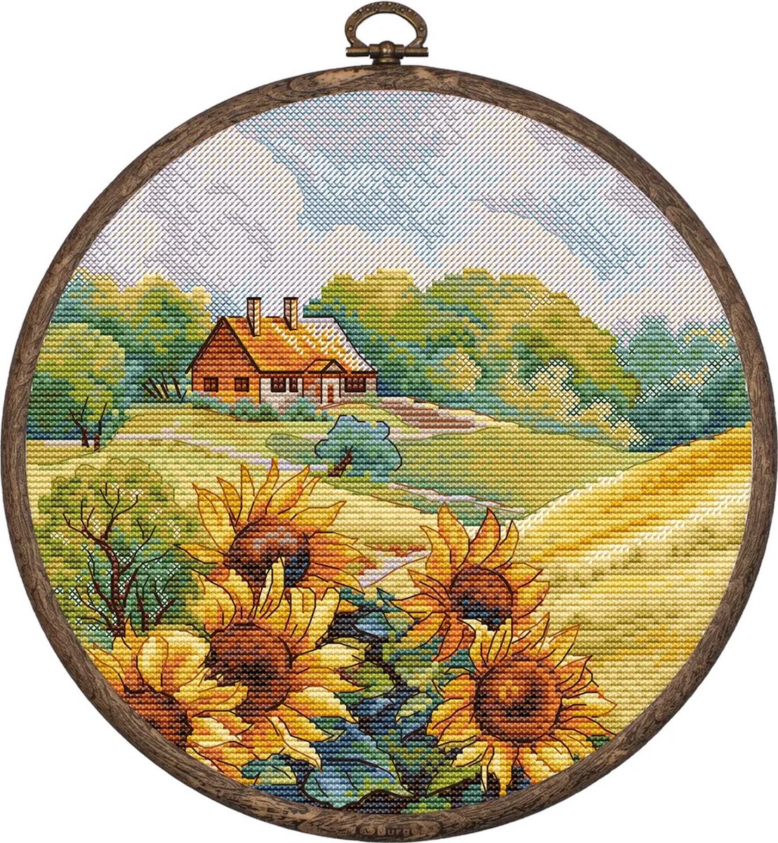 Borduurpakket HobbyJobby - Golden Hill - Gouden Heuvel - met sierborduurring