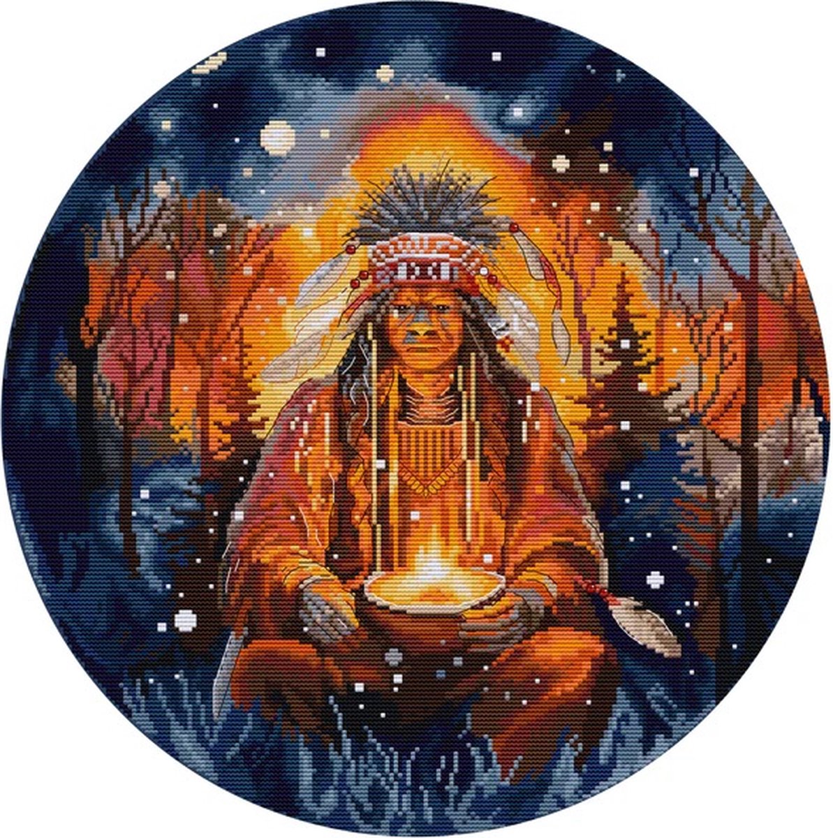 Borduurpakket HobbyJobby - The Shaman - De Sjamaan