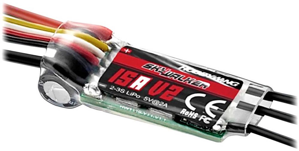 Hobbywing Skywalker V2 15A Brushless snelheidsregelaar voor RC vliegtuig Belastbaarheid (max.): 30 A