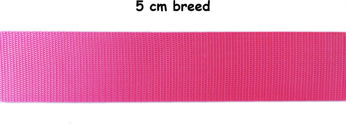 Tassenband - 3 meter - 50 mm breed - Neon roze -   - Nylonband - Banden - Polyesterband - PP band - Hobby - Naaien
