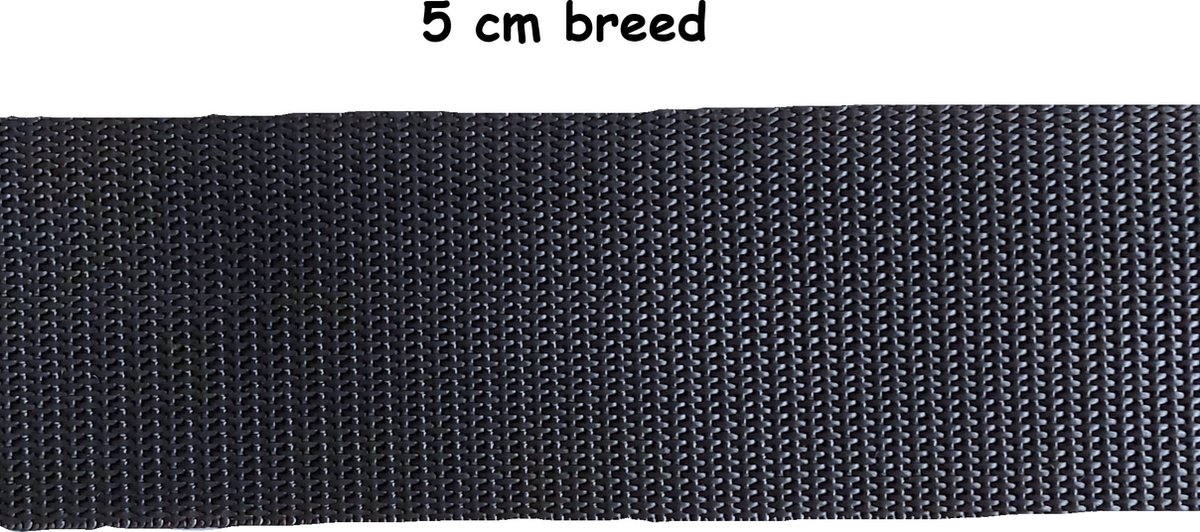 Tassenband - Per 3 meter - 50 mm breed - Grijs -   - Nylonband - Banden - Polyesterband - Sterke nylonband - PP band - Hobby - Naaien