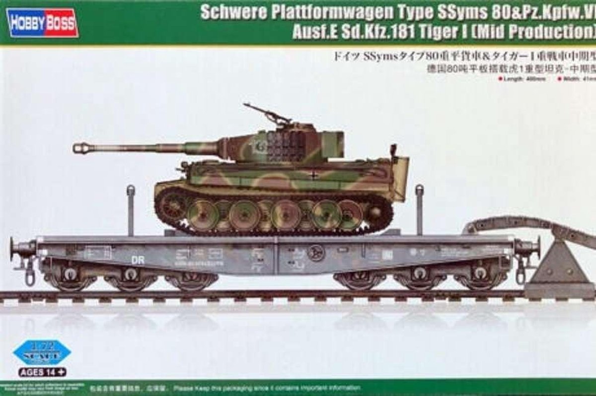 1:72 HobbyBoss 82934 Schwere Plattformwgn SSyms 80&Pz.Kpfw.VI Ausf.E Sd.Kfz181 TigerI(Mid) Plastic kit