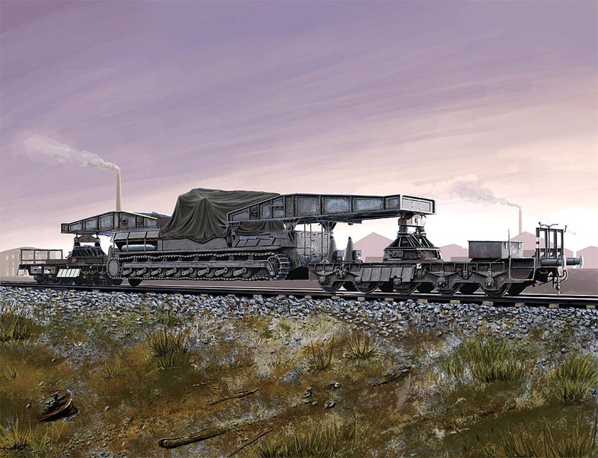 German Rail Transporter Für Karl-Gerät  - Scale 1/72 - Hobbyboss - HOS82906