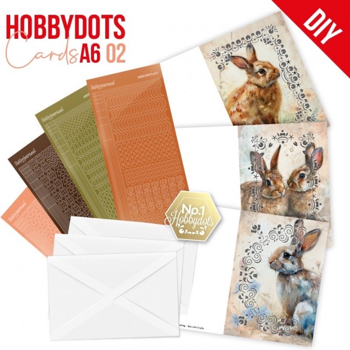 Hobbydots Cards A6 Nr. 02 Rabbit