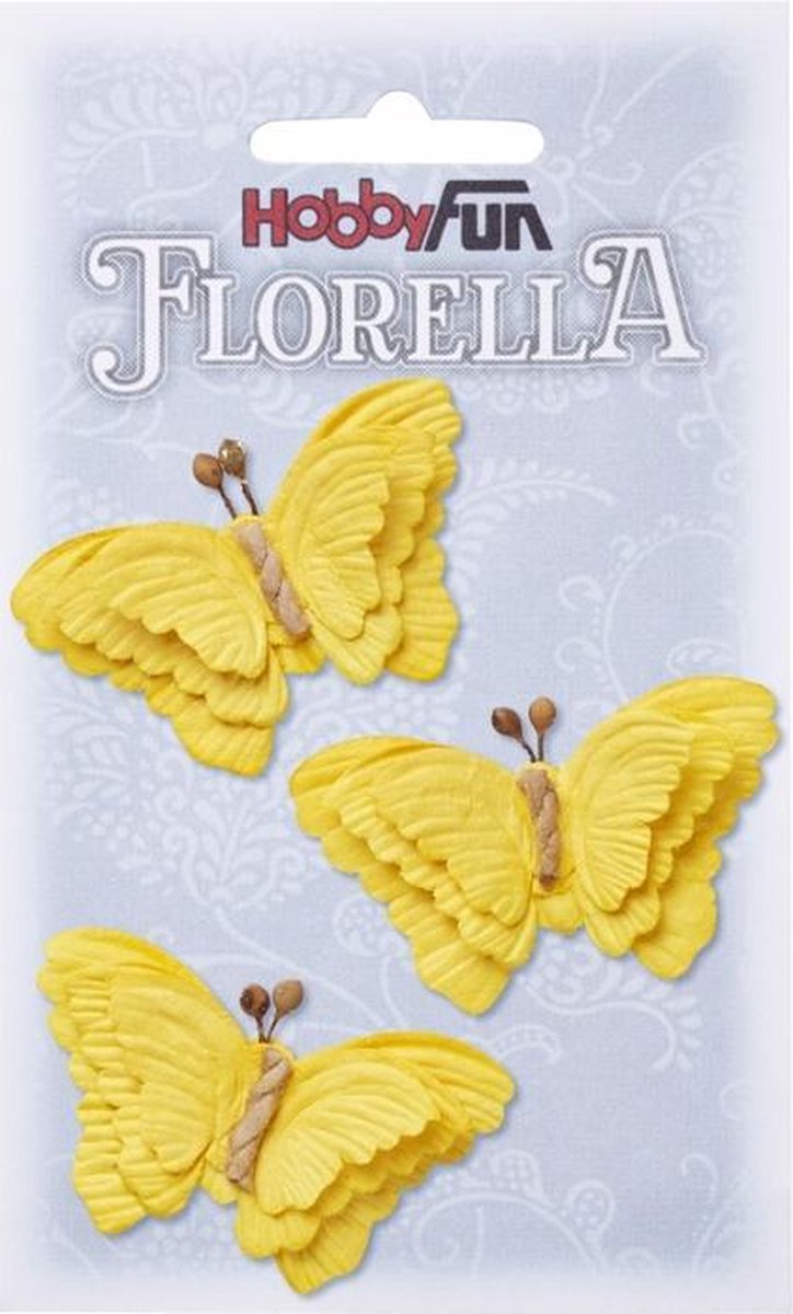 FLORELLA-Vlinders gelb, 6cm