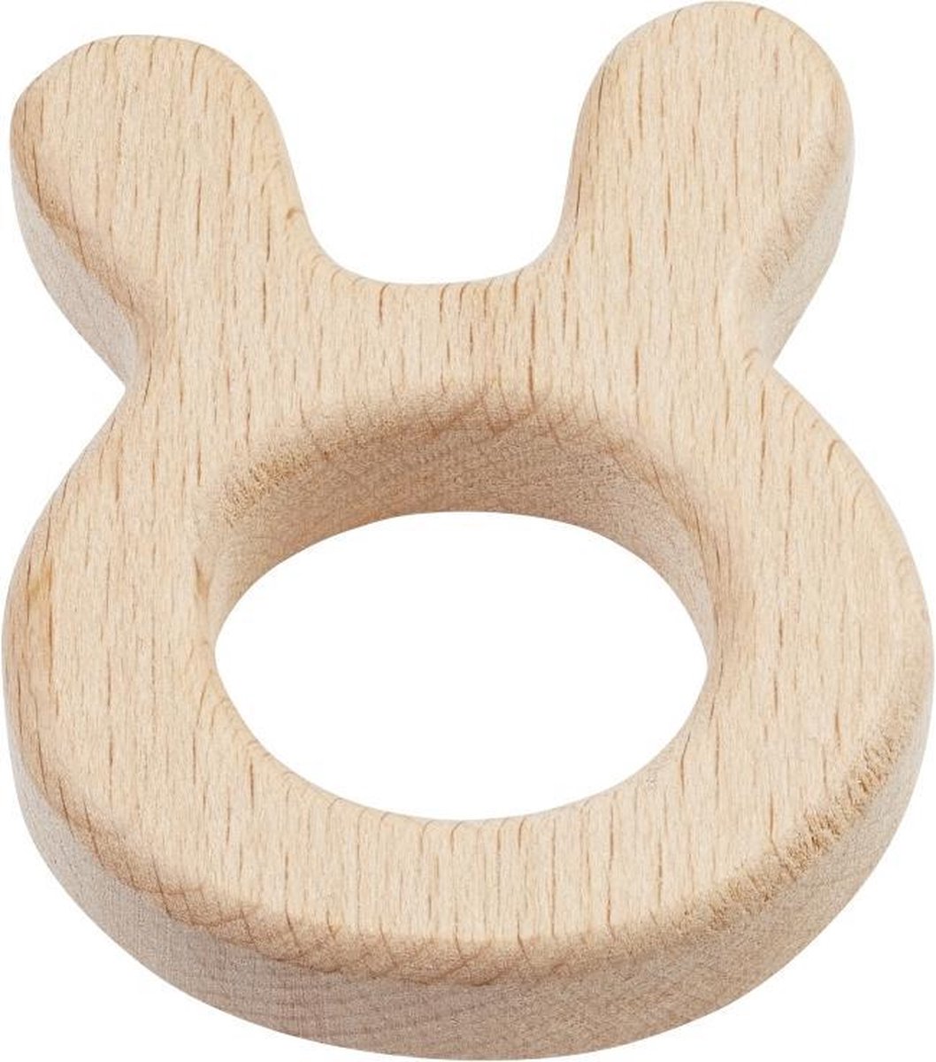 Houtdeel voor speenketting Haas, ca. 6 x 5 cm