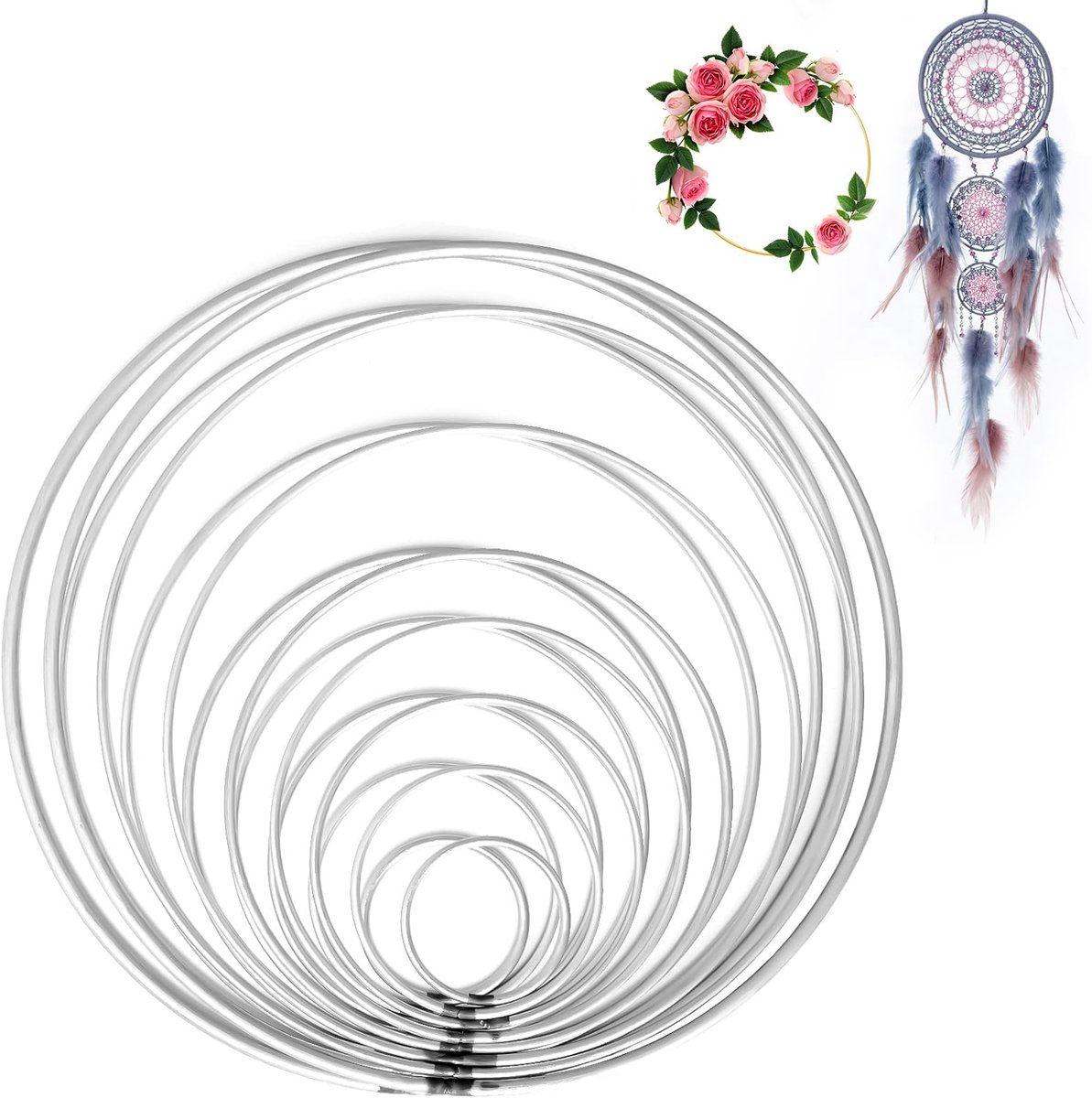 Metalen cirkelset - 16 stuks - veelzijdig voor decoratie