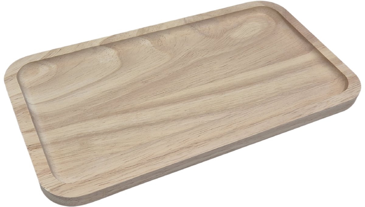Hobbygroep dienblad rubberhout klein - serveerplateau keuken 26x14 cm.
