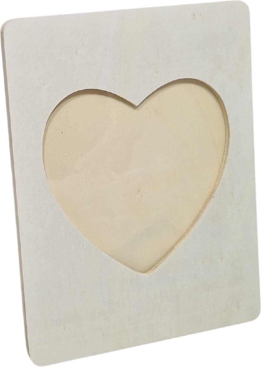 Hobbygroep fotolijst hart multiplex decoratie 16x3x21,6 cm.