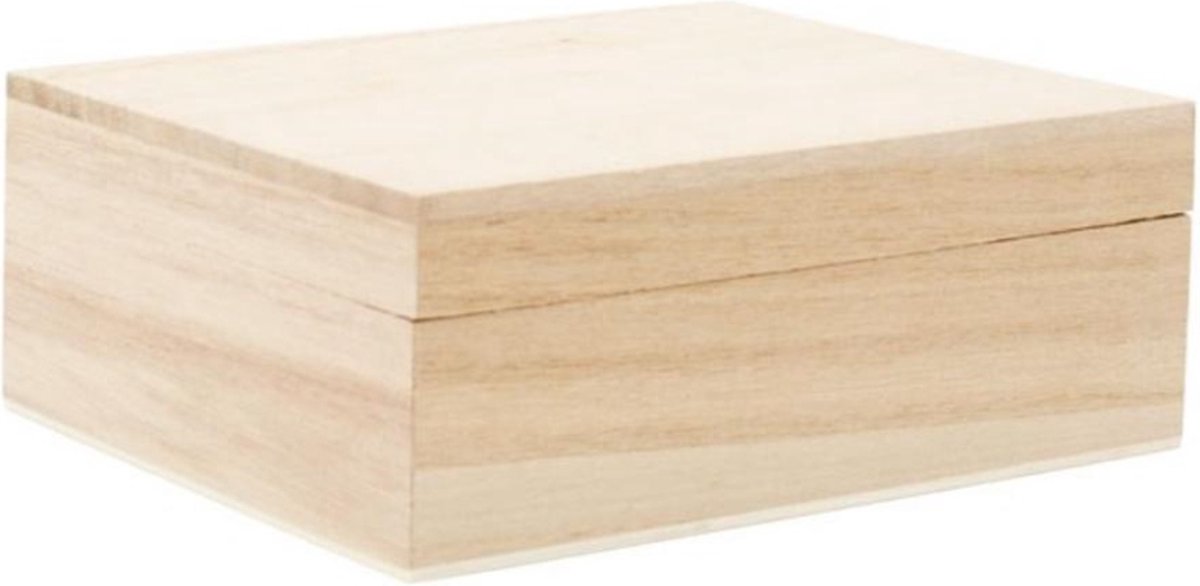 Hobbygroep houten kistje creatief speelgoed 13x11,5x5 cm decoratie.