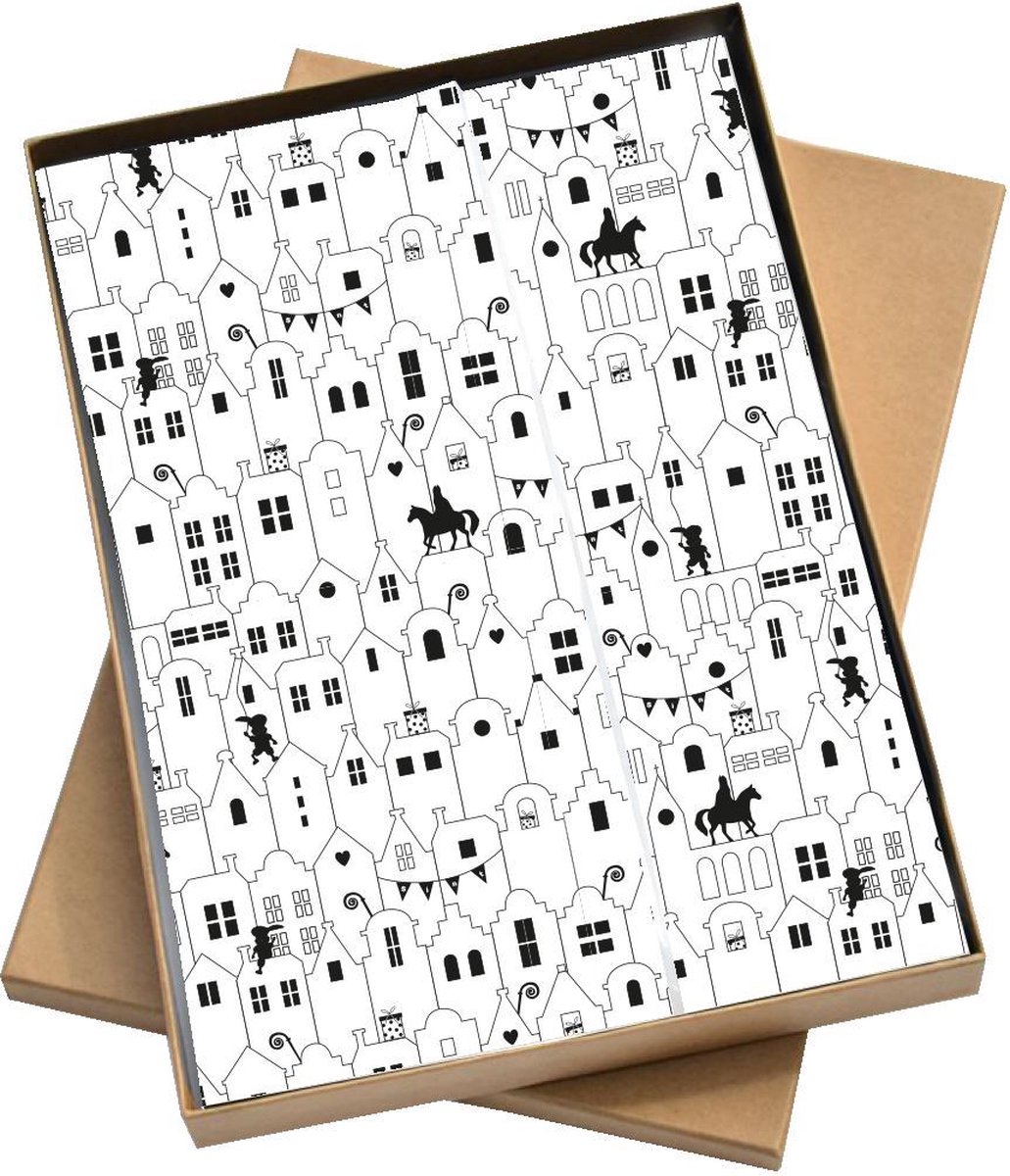 zijdevloeipapier Paardenvoetjes sinterklaas 50 x 70 cm tissue papier zijdepapier 10 stuks