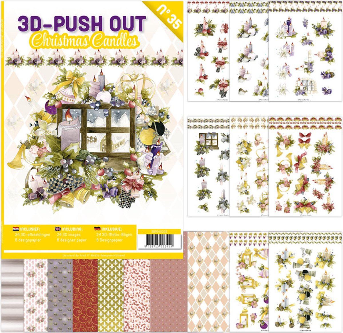 3D Push Out book 35 - Christmas Candles