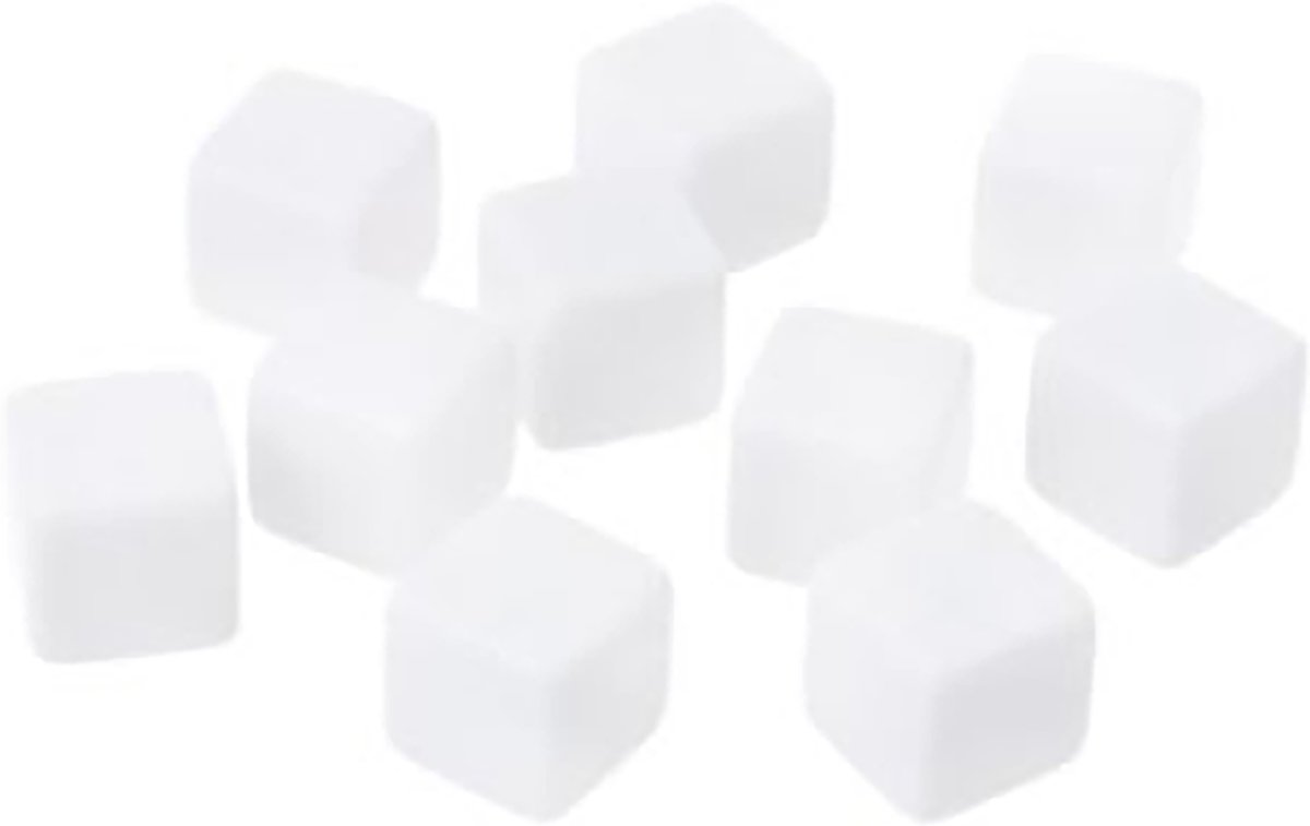 Blanco Dobbelstenen - Beschrijfbaar - 6 Stuks - 18 x 18 x 18 mm - Wit