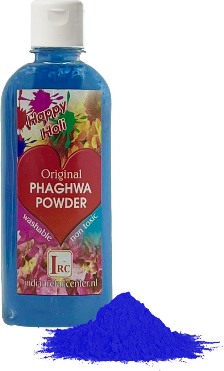 Holi Poeder - Festival Kleurenpoeder - Phaghwa Powder - In Spuitfles - Blauw - 2 Stuks