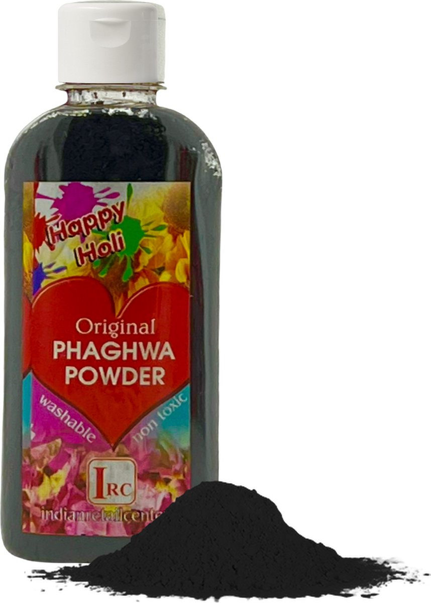 Holi Poeder - Festival Kleurenpoeder - Phaghwa Powder - In Spuitfles - Zwart - 2 Stuks