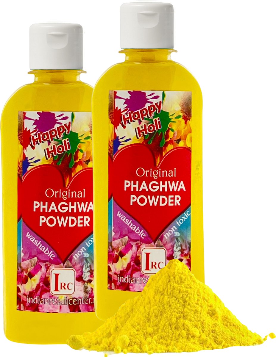   Poeder - Festival Kleurenpoeder - Phaghwa Powder - In Spuitfles - Geel - 2 Stuks