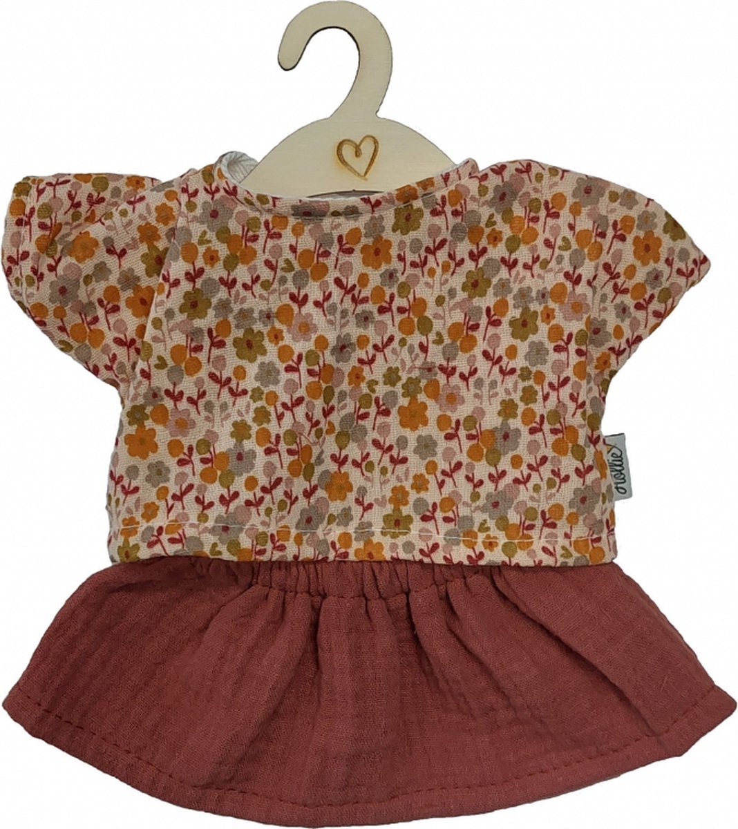 Hollie poppenkleding set Iris Blush happy flower - poppen outfit.
