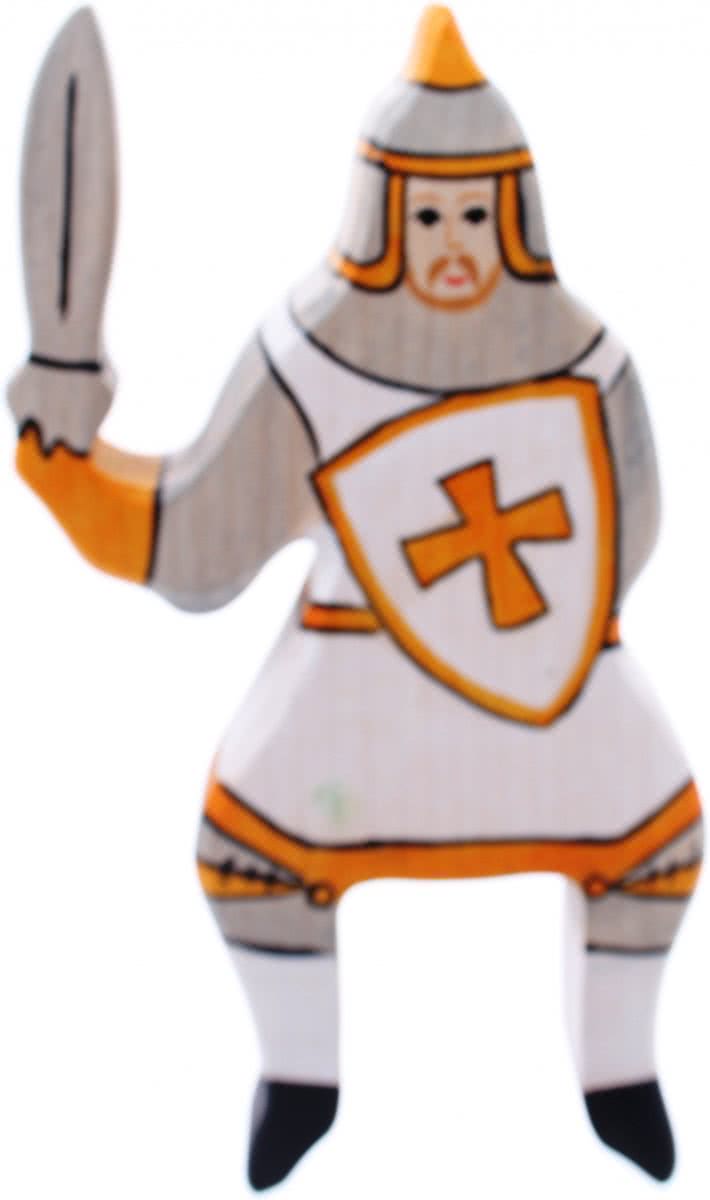 Holztiger Houten sprookjes en ridders: ridder rijdend wit