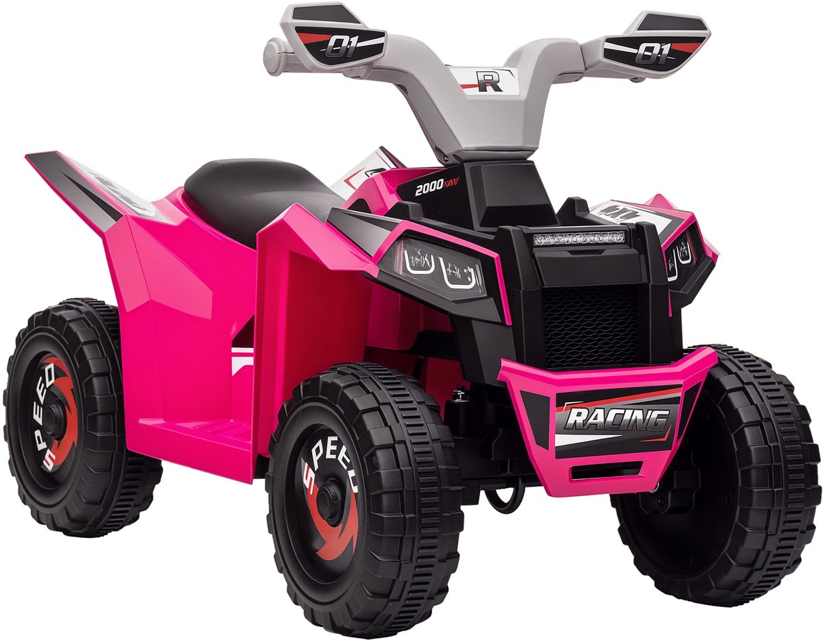 HOMCOM Elektrische auto voor kinderen Kunststof, Metaal 70L x 41,5B x 48,5H cm Roze
