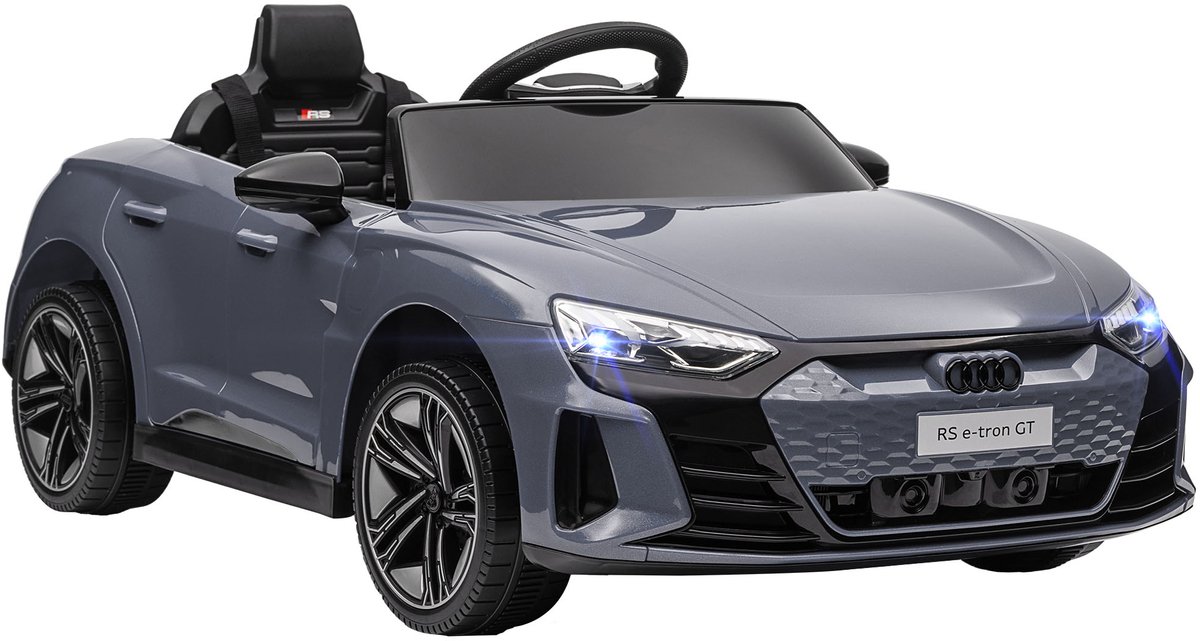 HOMCOM Elektrische kinderauto Kunststof, Metaal 103L x 58B x 41H cm Grijs