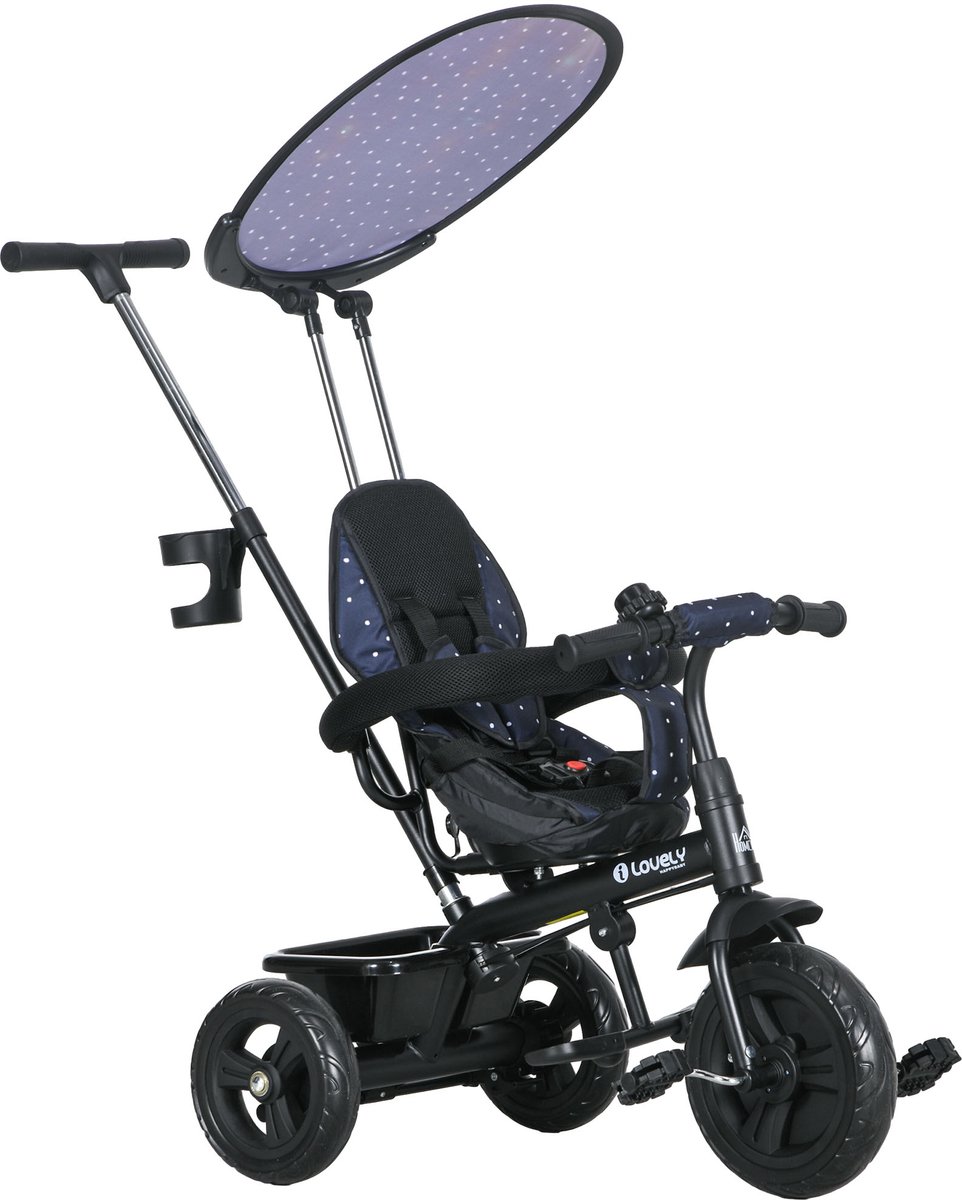 HOMCOM Kinderdriewieler Metaal, Kunststof 105L x 47B x 98H cm Blauw