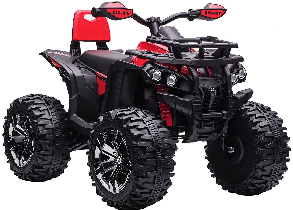 HOMCOM Rit op Auto Metaal, Kunststof 100L x 65B x 73H cm Rood