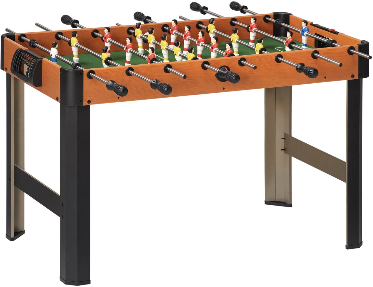 HOMCOM Tafelvoetbal MDF, Staal 118L x 104B x 69H cm Bruin