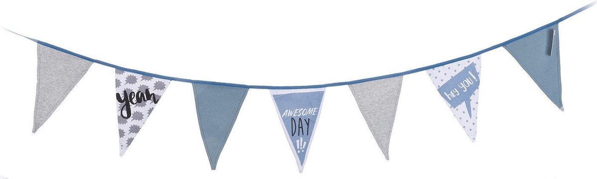 Home & Styling Vlaggenlijn 260 Cm Grijs/blauw