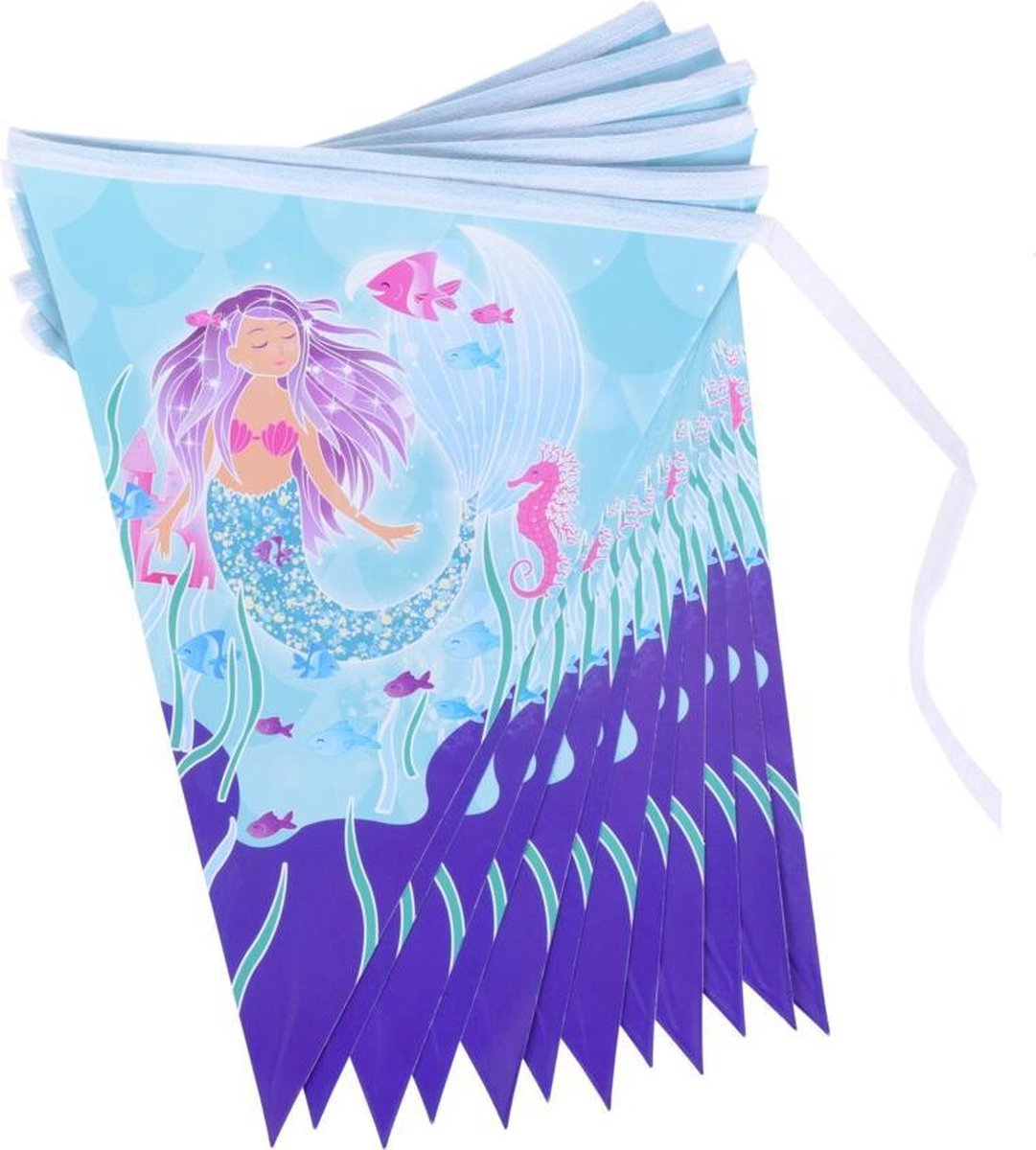 Home & Styling Vlaggenlijn Zeemeermin 3,5 Meter Blauw/paars