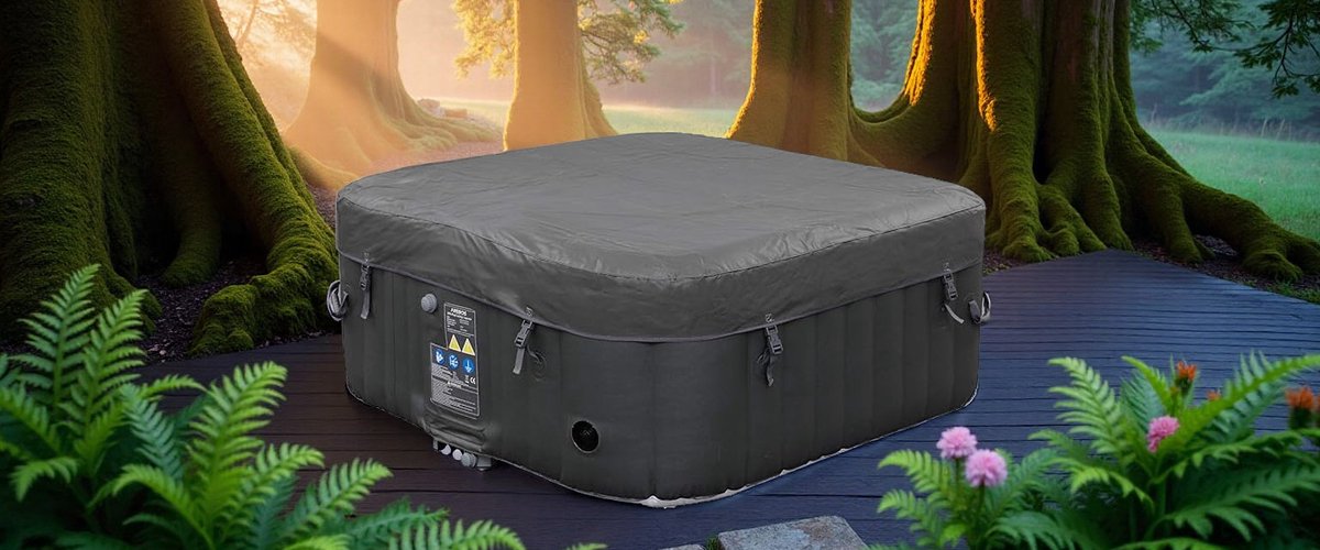 Luxe Jacuzzi Spa Oslo XXL – Opblaasbare Whirlpool voor 6 Personen – 140 Airjets & 8 Hydromassagejets, Verwarming tot 40°C, LED-Verlichting, Winterproof & App-bediening – 1150L