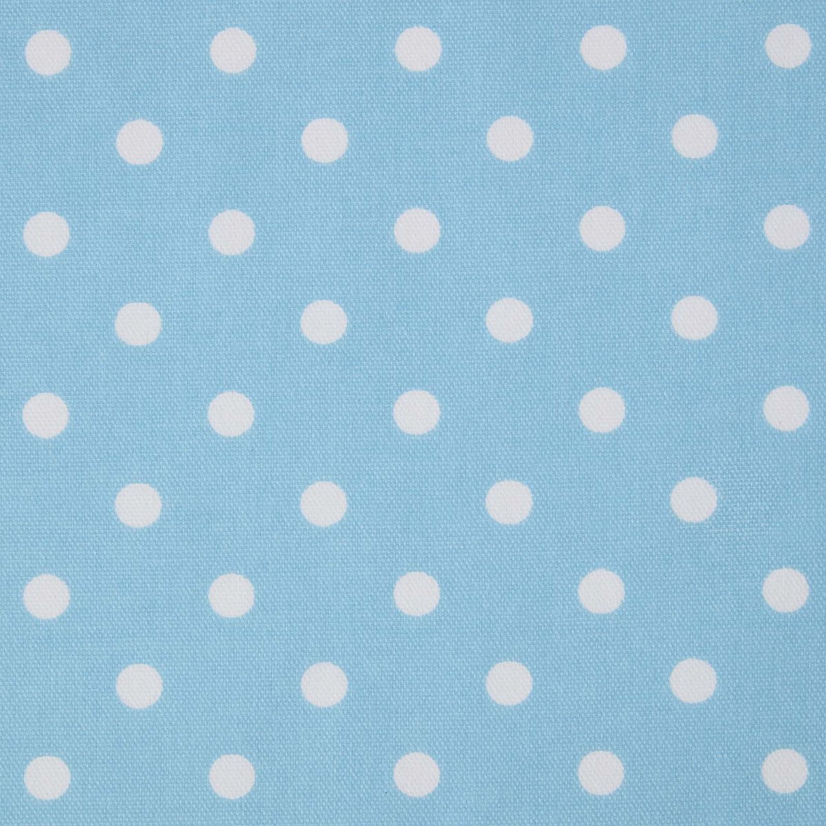 Homescapes Blauwe katoenen stof met witte stippen - Verkocht per meter, 150 cm breed