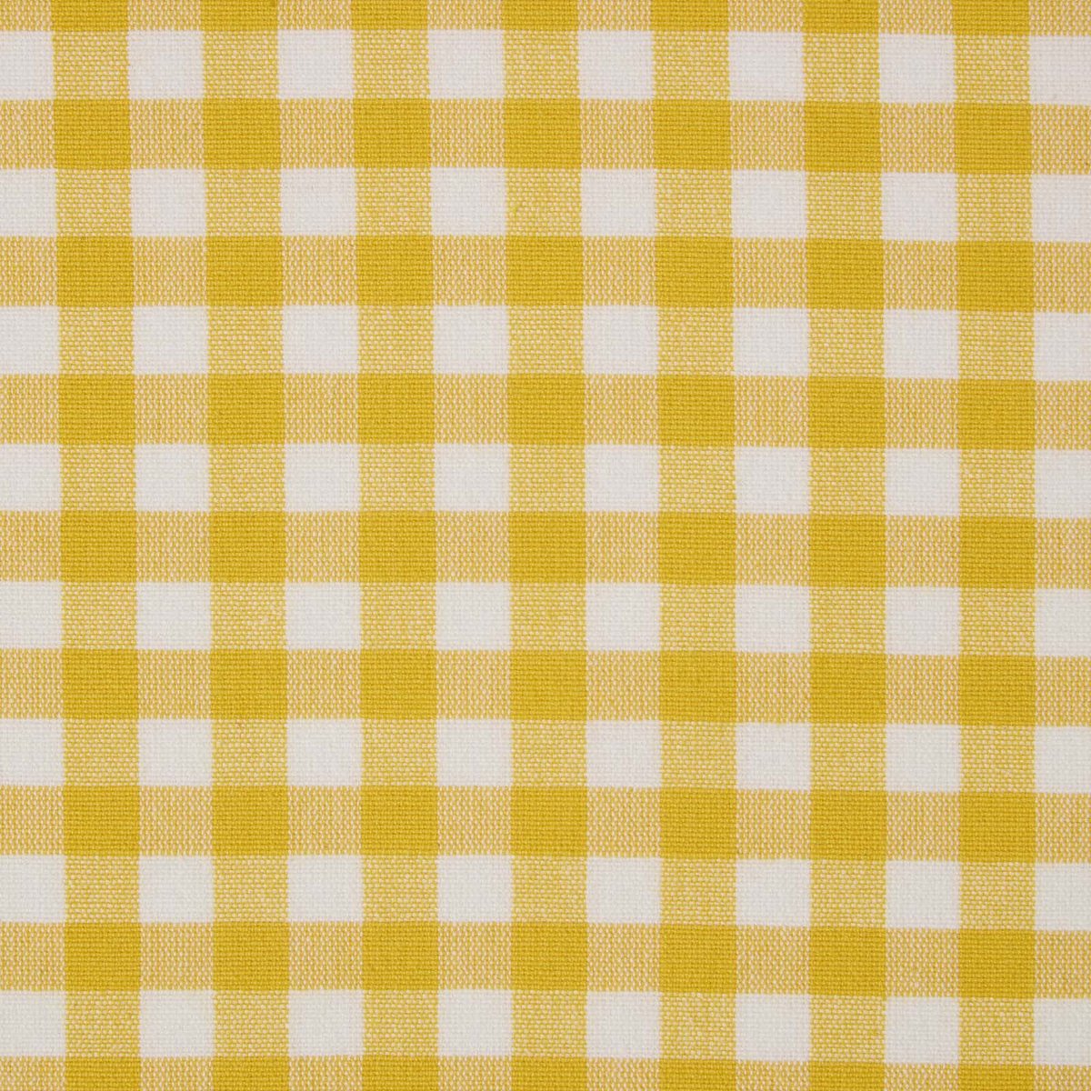 Homescapes Vichy geruite katoenen stof - verkocht per meter geel en wit, 150 cm breed