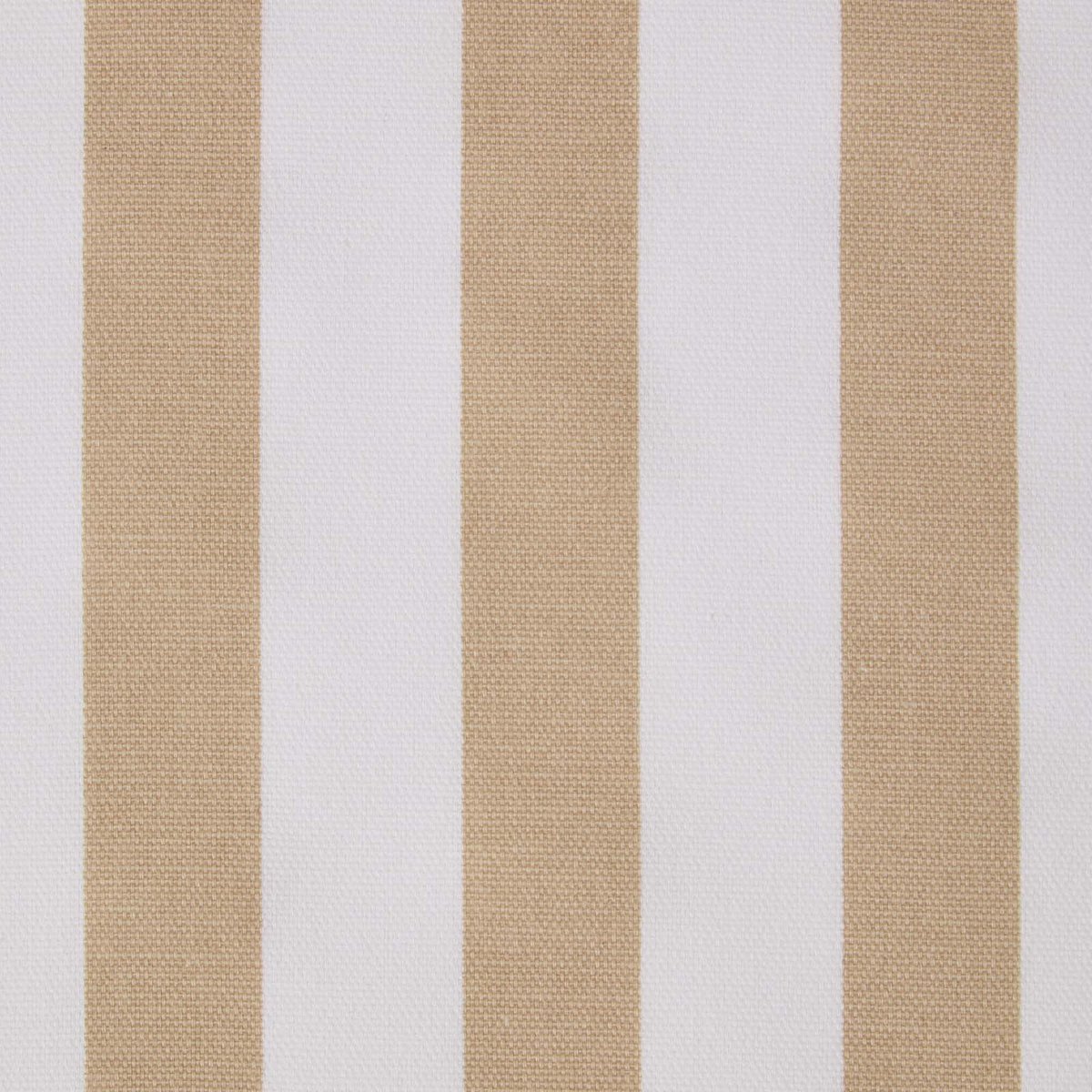Homescapes beige en wit gestreepte katoenen stof - verkocht per meter brede strepen, 150 cm breed