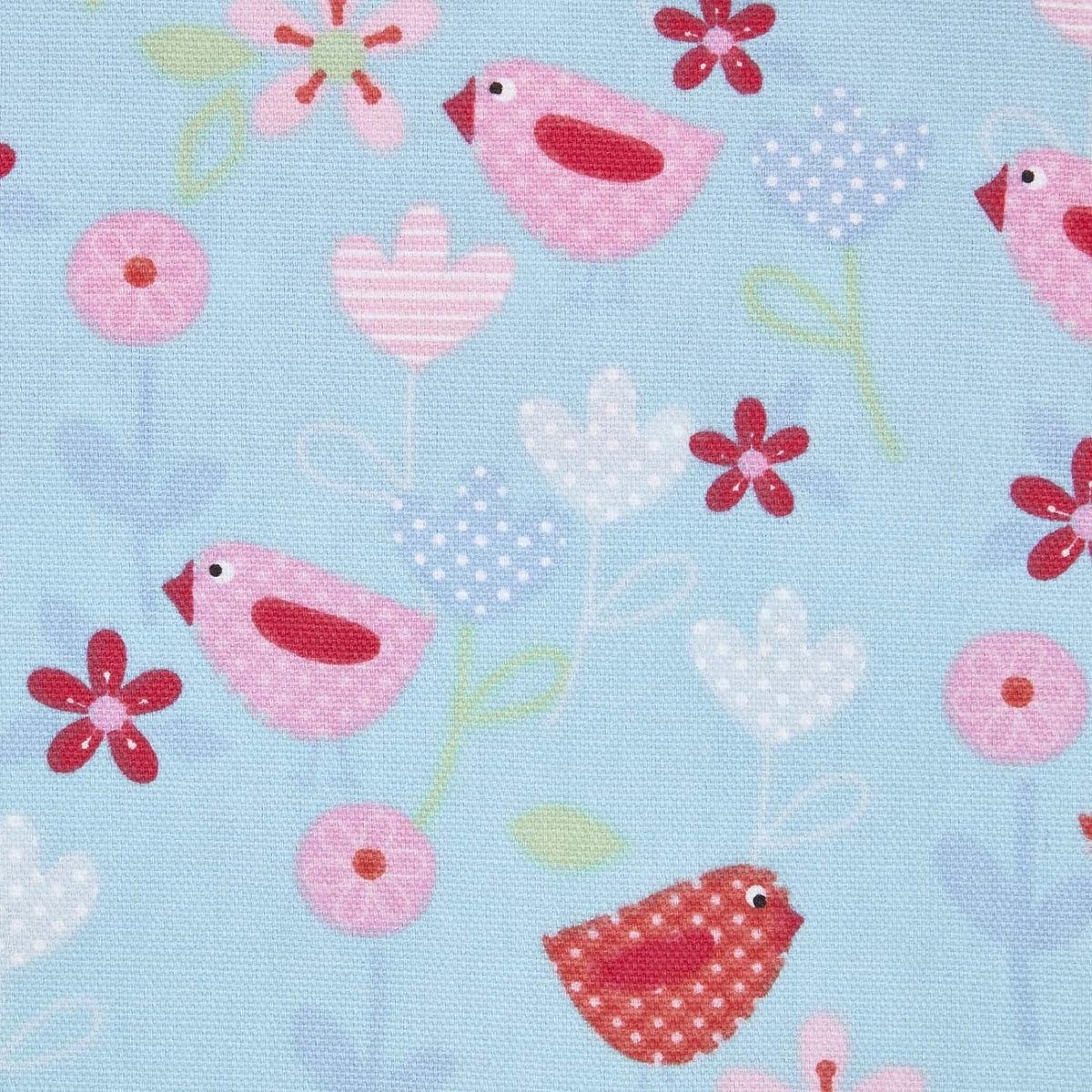 Homescapes stof per meter vogels en bloemen 150 cm breed