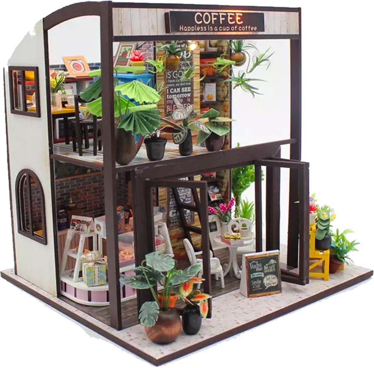 Hongda Coffee House + Stofkap Miniatuur huisje DIY