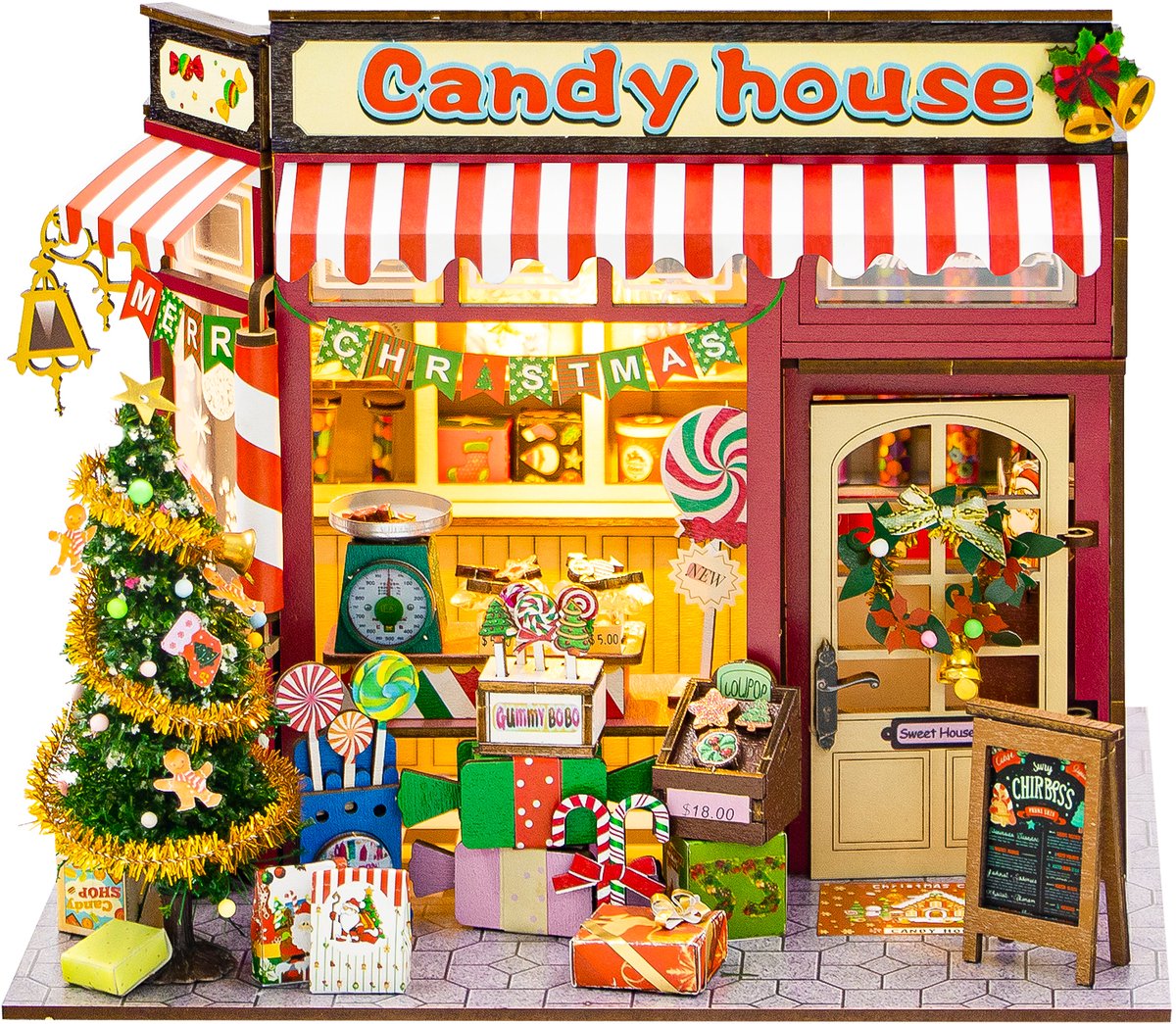 Hongda DIY Miniatuur Huisjes - Modelbouwpakket - Houten Modelbouw - Voor Volwassenen (14+) - Poppenhuis - DIY - Candy House (PC2502)