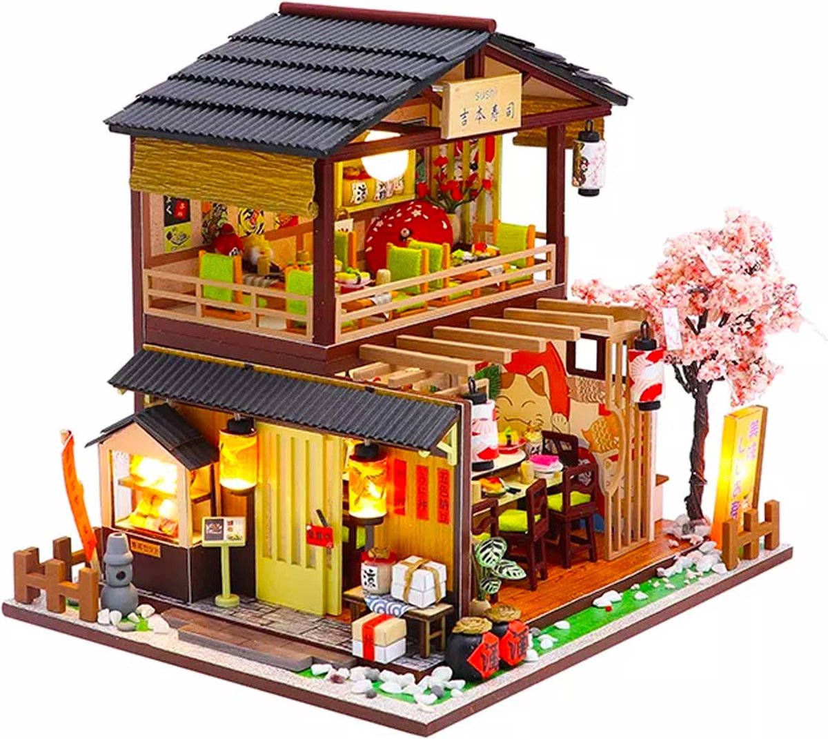 Hongda Gibbon Sushi Miniatuur huisje DIY