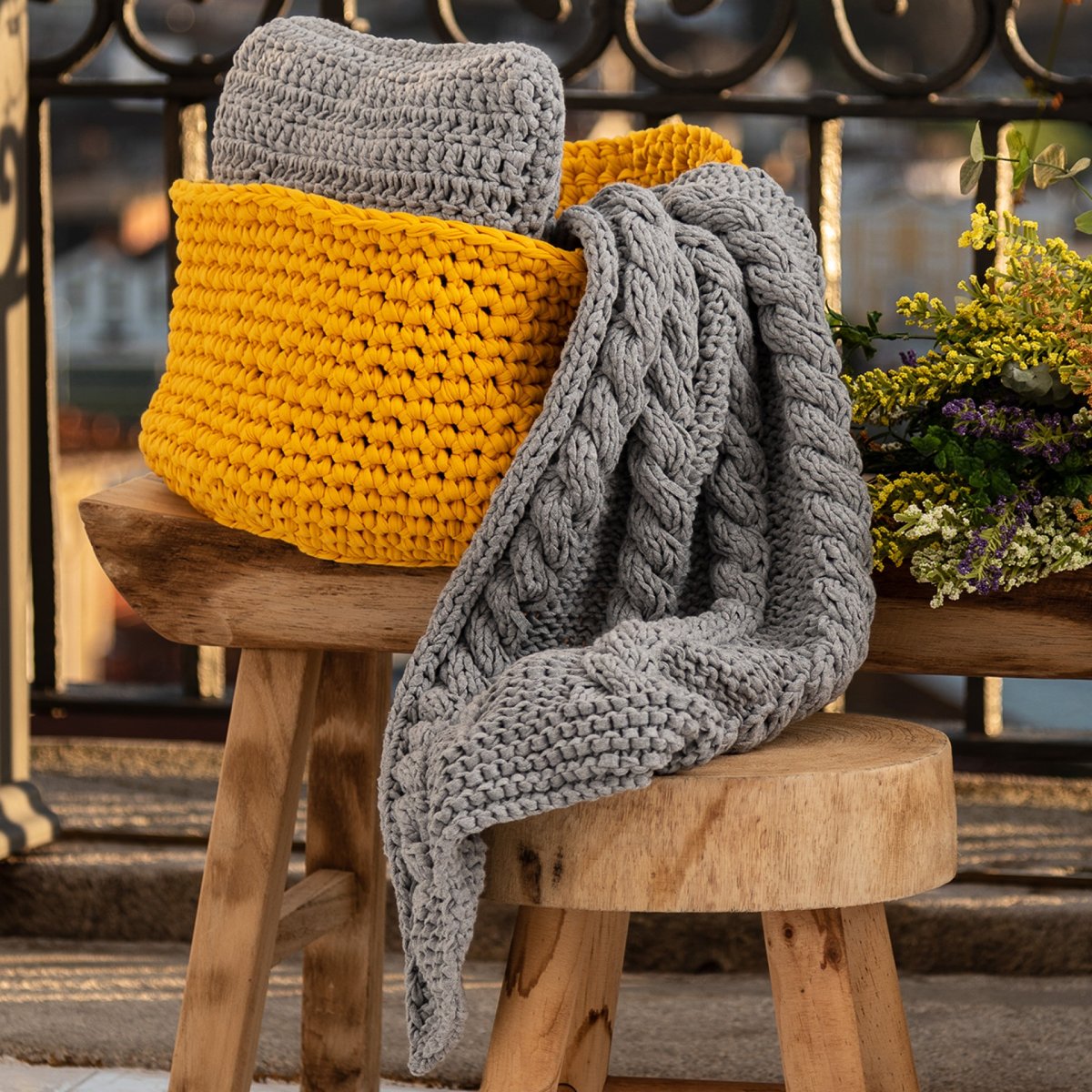 Breipakket RibbonXL Kabelplaid Silver Grey