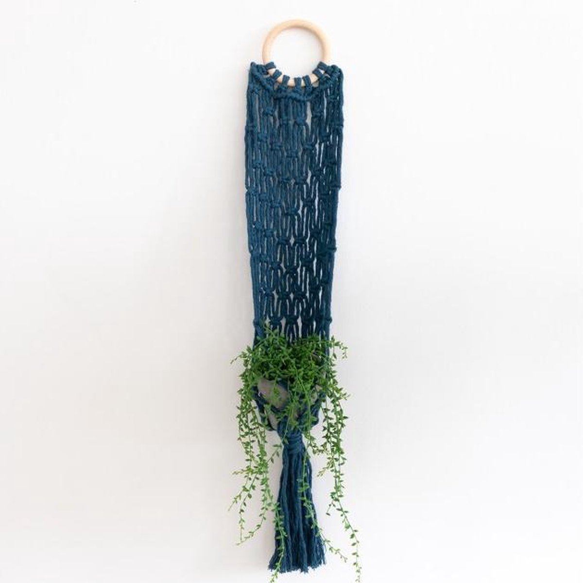 Macramé Plantenhanger Spesso Petrol