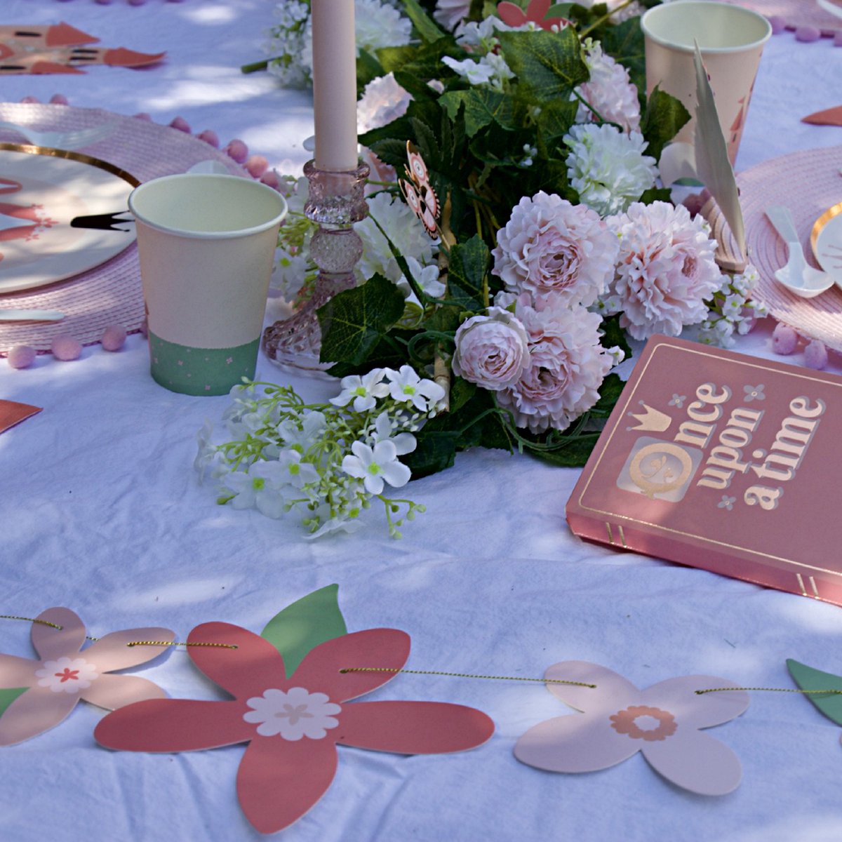 Roze Bloemen - 2 Meter