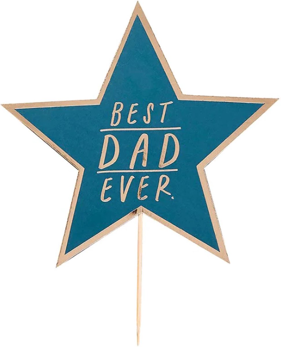 Ster Best Dad Ever - Blauw & Goud
