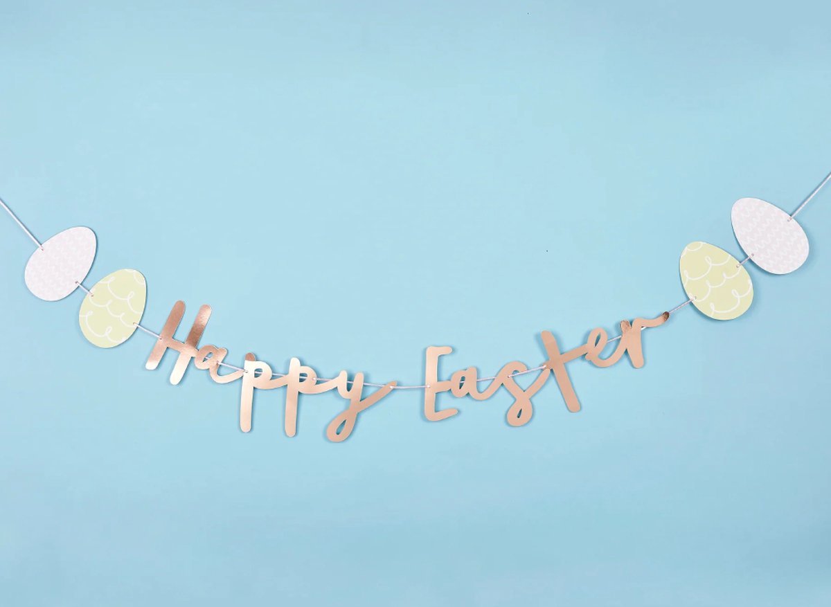 ‘Happy Easter’ Rosé Goud - 2 Meter