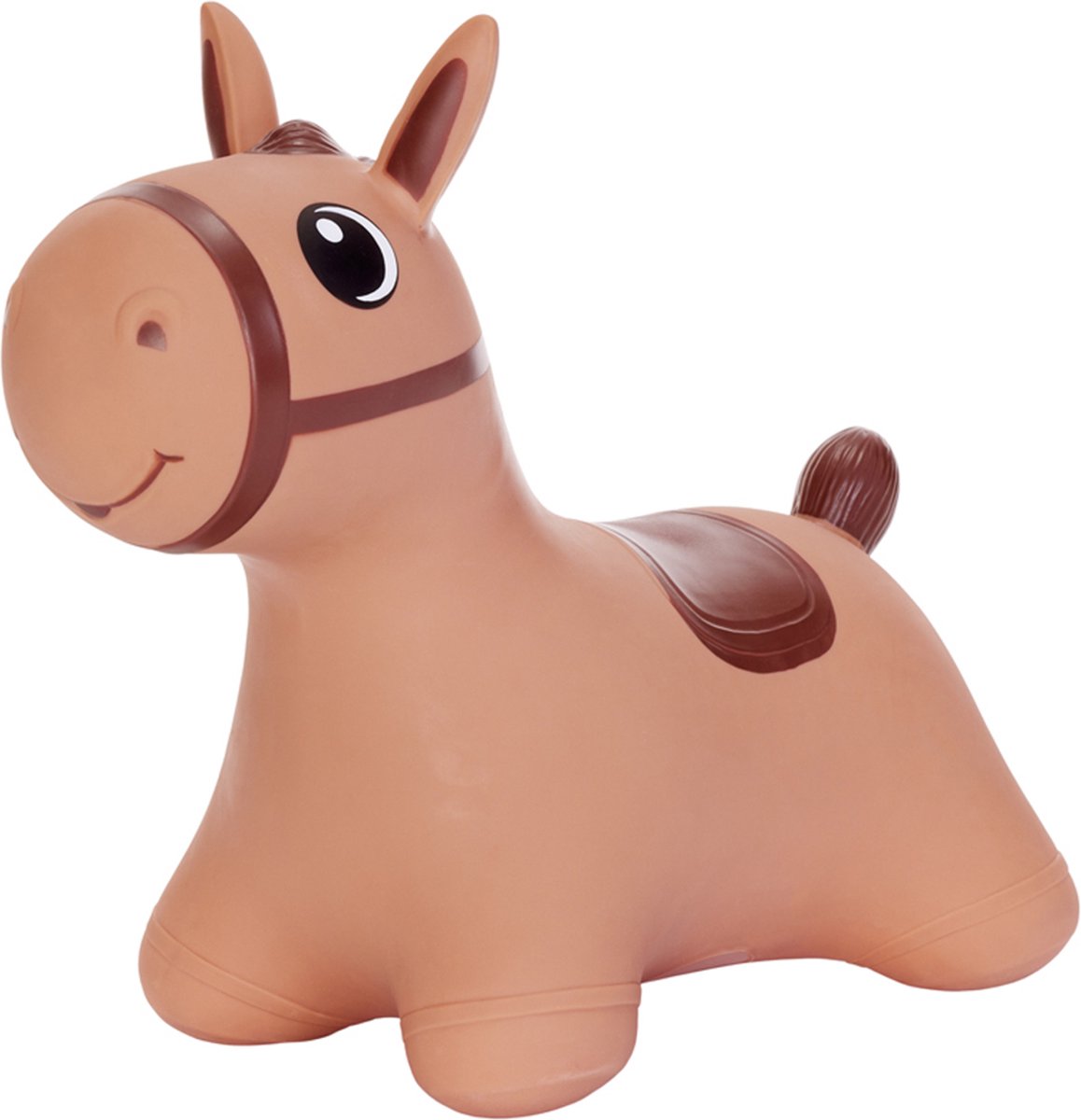 Hoppimals - Rubberen Springdier - Skippybal + pomp - bruin paard