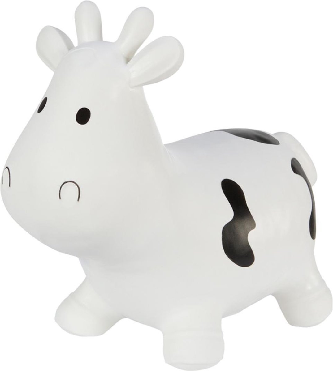   Rubberen Springdier Wit Koetje + pomp - een enorm en uniek springplezier