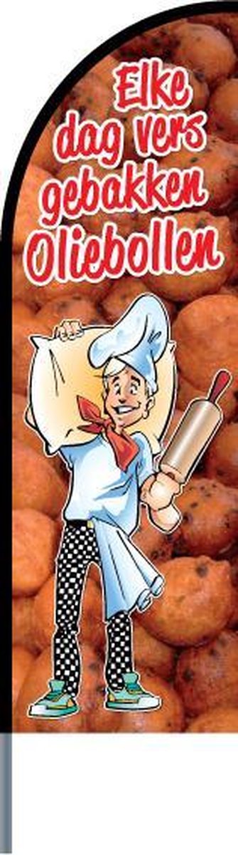 Beachflag - Oliebollen - Beachflag inclusief mast - Horecavlaggen.nl